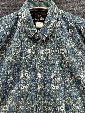 Wrangler George Strait Shirt XL Cowboy Cut Long Sleeve Blue Paisley Button